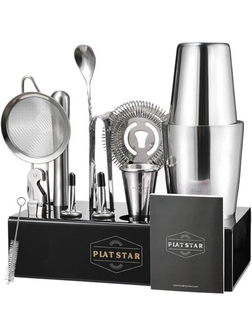 Cocktail Shaker Bartender Kit Bar Tools Set with Stand for Home Drink Mixing